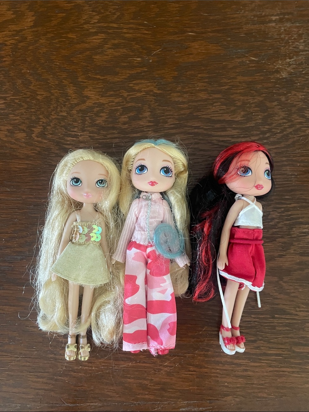 Set of 3 soda pop girl  Dolls - Blonde, Pink Camo & Red-Accented 2006